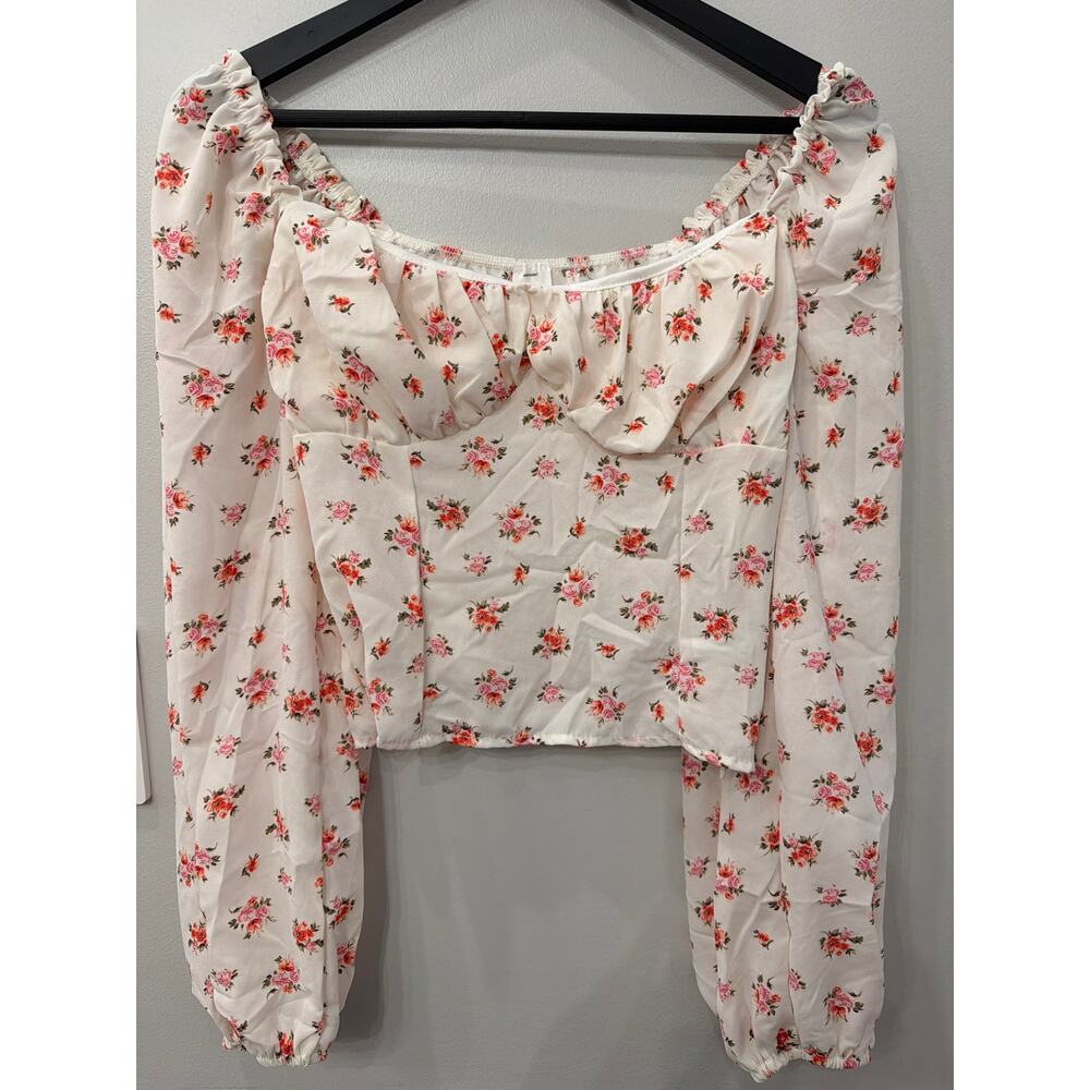 Abound Floral cropped top
